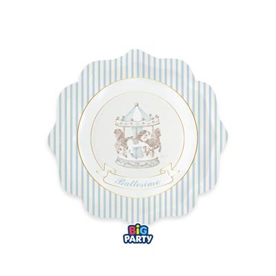 PIATTI BATTESIMO CARILLON CELESTE 20CM 6PZ