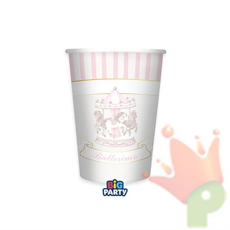 BICCHIERI BATTESIMO CARILLON ROSA 250CC 6PZ