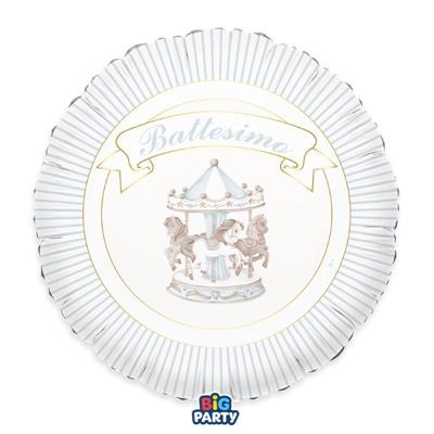 PALLONCINO MYLAR BATTESIMO CARILLON CELESTE 45CM