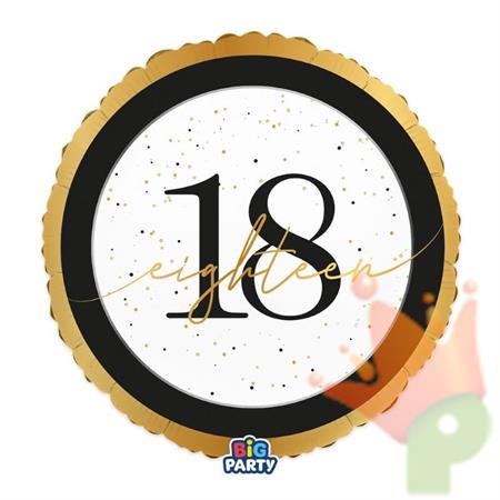 PALLONCINO MYLAR 18 ANNI HAPPY BIRTHDAY PRESTIGE 45CM
