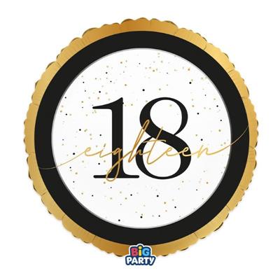 PALLONCINO MYLAR 18 ANNI HAPPY BIRTHDAY PRESTIGE 45CM