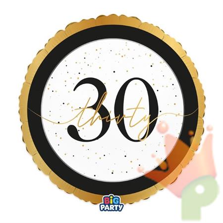PALLONCINO MYLAR 30 ANNI HAPPY BIRTHDAY PRESTIGE 45CM