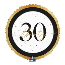 PALLONCINO MYLAR 30 ANNI HAPPY BIRTHDAY PRESTIGE 45CM
