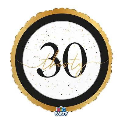 PALLONCINO MYLAR 30 ANNI HAPPY BIRTHDAY PRESTIGE 45CM