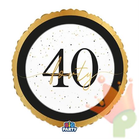 PALLONCINO MYLAR 40 ANNI HAPPY BIRTHDAY PRESTIGE 45CM