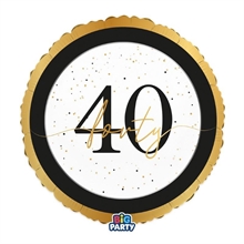 PALLONCINO MYLAR 40 ANNI HAPPY BIRTHDAY PRESTIGE 45CM