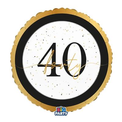 PALLONCINO MYLAR 40 ANNI HAPPY BIRTHDAY PRESTIGE 45CM