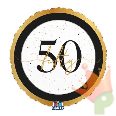 PALLONCINO MYLAR 50 ANNI HAPPY BIRTHDAY PRESTIGE 45CM