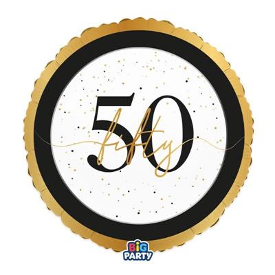 PALLONCINO MYLAR 50 ANNI HAPPY BIRTHDAY PRESTIGE 45CM