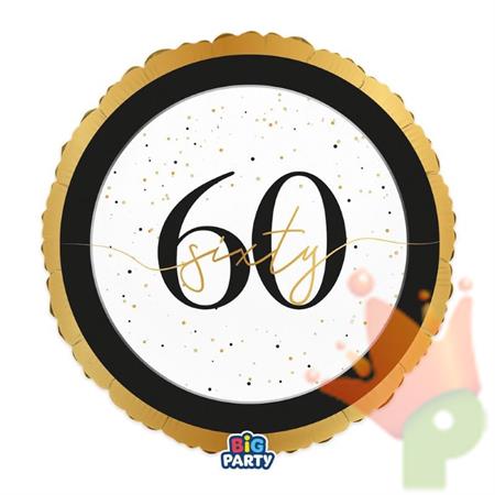 PALLONCINO MYLAR 60 ANNI HAPPY BIRTHDAY PRESTIGE 45CM