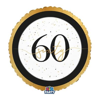 PALLONCINO MYLAR 60 ANNI HAPPY BIRTHDAY PRESTIGE 45CM