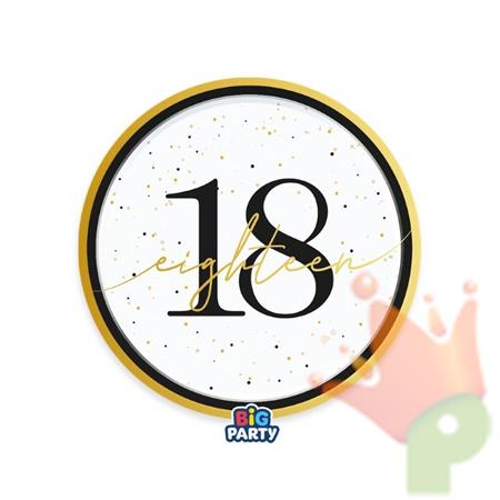 PIATTI HAPPY BIRTHDAY PRESTIGE 18 ANNI 18CM 6PZ