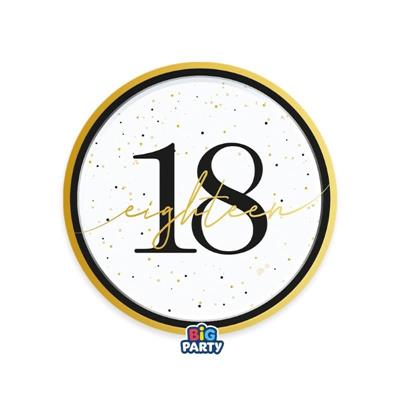 PIATTI HAPPY BIRTHDAY PRESTIGE 18 ANNI 18CM 6PZ