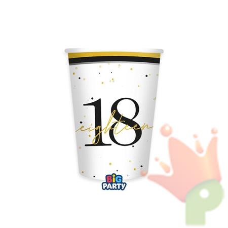 BICCHIERI HAPPY BIRTHDAY PRESTIGE 18 ANNI 250CC 6PZ