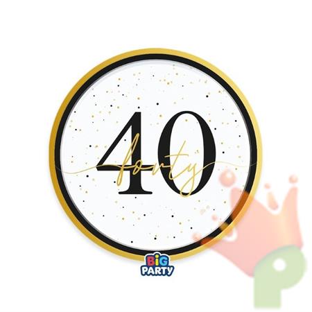PIATTI HAPPY BIRTHDAY PRESTIGE 40 ANNI 18CM 6PZ