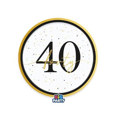 PIATTI HAPPY BIRTHDAY PRESTIGE 40 ANNI 18CM 6PZ