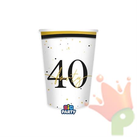 BICCHIERI HAPPY BIRTHDAY PRESTIGE 40 ANNI 250CC 6PZ