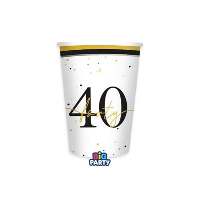 BICCHIERI HAPPY BIRTHDAY PRESTIGE 40 ANNI 250CC 6PZ