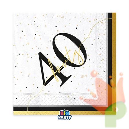 TOVAGLIOLI HAPPY BIRTHDAY PRESTIGE 40 ANNI 33X33CM 16PZ