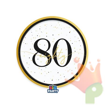 PIATTI HAPPY BIRTHDAY PRESTIGE 80 ANNI 18CM 6PZ