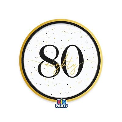 PIATTI HAPPY BIRTHDAY PRESTIGE 80 ANNI 18CM 6PZ