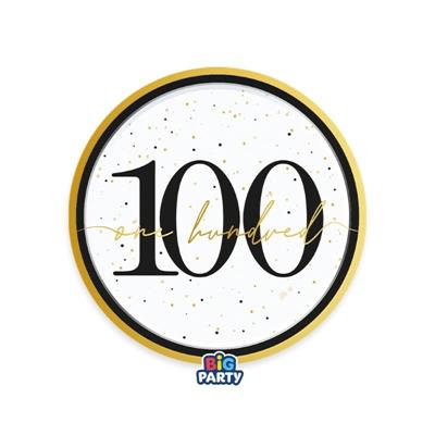PIATTI HAPPY BIRTHDAY PRESTIGE 100 ANNI 18CM 6PZ