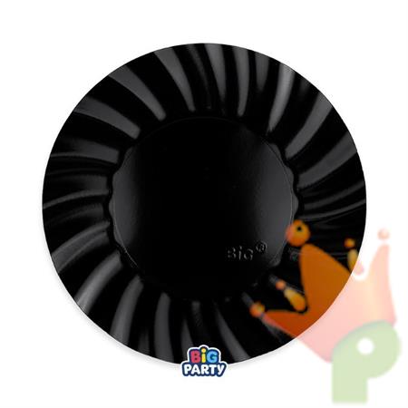 PIATTI WAVY NERO 25CM 6PZ