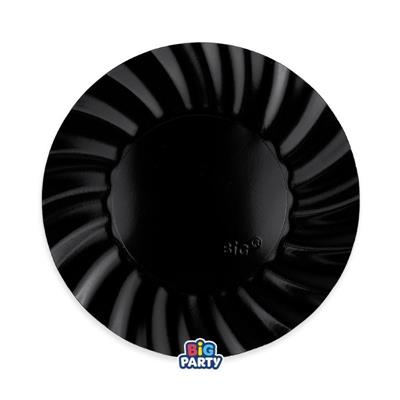 PIATTI WAVY NERO 25CM 6PZ