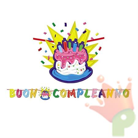 FESTONE KIT TORTA SCRITTA MAXI BUON COMPLEANNO 6MT