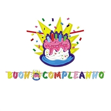 FESTONE KIT TORTA SCRITTA MAXI BUON COMPLEANNO 6MT