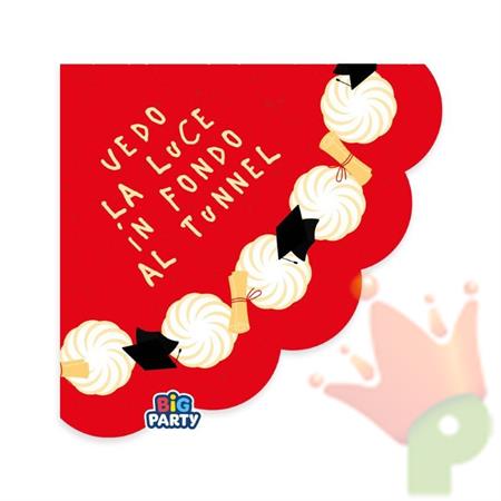 TOVAGLIOLI LAUREA CON TORTA 33X33CM 16PZ