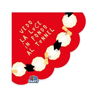 TOVAGLIOLI LAUREA CON TORTA 33X33CM 16PZ
