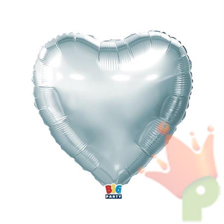 PALLONCINO MYLAR CUORE CELESTE PASTELLO METALLIZZATO 45CM
