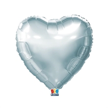 PALLONCINO MYLAR CUORE CELESTE PASTELLO METALLIZZATO 45CM