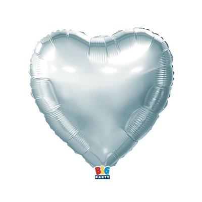 PALLONCINO MYLAR CUORE CELESTE PASTELLO METALLIZZATO 45CM