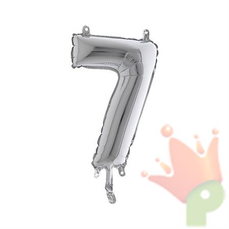 PALLONCINO NUMERO 7 ARGENTO 36CM