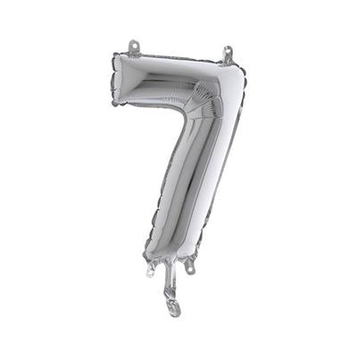 PALLONCINO NUMERO 7 ARGENTO 36CM