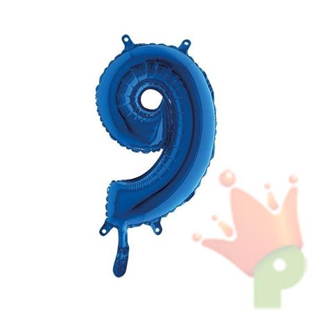PALLONCINO MYLAR NUMERO 9 BLU 36CM