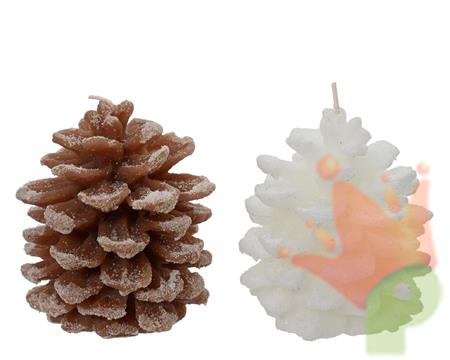 CANDELA FORMA PIGNA 2 COLORI ASSORTITI