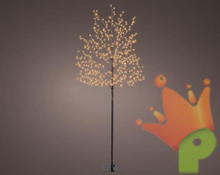 ALBERO NERO LUMINOSO IN PVC 480 MICROLED BIANCO CALDO H.150CM