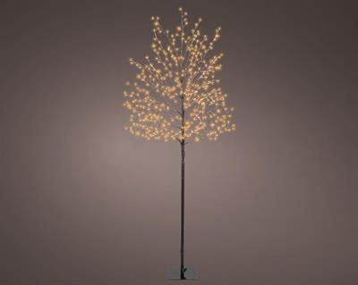 ALBERO NERO LUMINOSO IN PVC 480 MICROLED BIANCO CALDO H.150CM