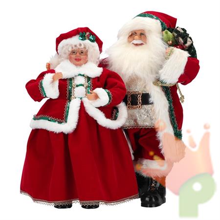 BABBO NATALE CON MAMMA NATALE 33X14X46 CM
