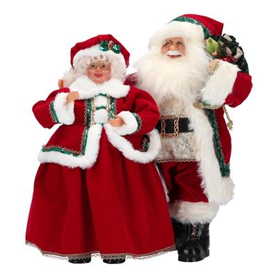 BABBO NATALE CON MAMMA NATALE 33X14X46 CM
