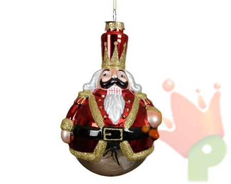 PALLINA DI NATALE SCHIACCIANOCI IN VETRO 15X9 CM