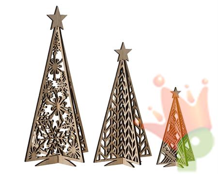 ALBERO DI LEGNO CON STELLA 3 ASSORTITI