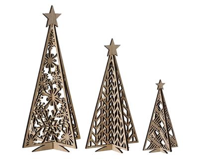 ALBERO DI LEGNO CON STELLA 3 ASSORTITI