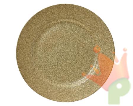 PIATTO DECORATIVO IN PP ORO GLITTER 33 CM