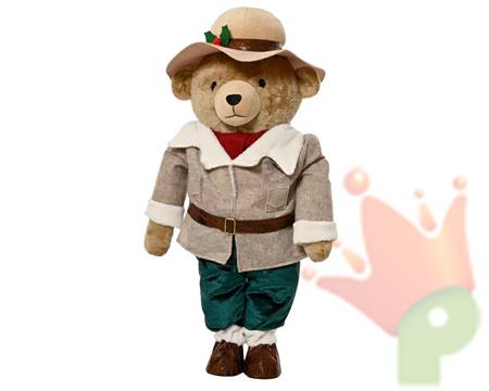 ORSETTO NATALIZIO CON CAPPELLO IN POLIESTERE H.88 CM