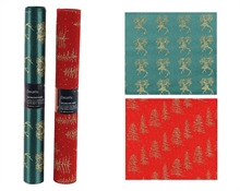 RUNNER NATALIZIO ROSSO/VERDE CON DECORO ORO 200X35 CM ASS.