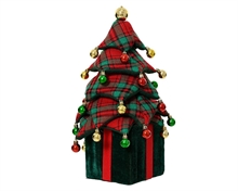 ALBERELLO CON DECORO SCOZZESE E BASE PACCO REGALO H.70X25 CM